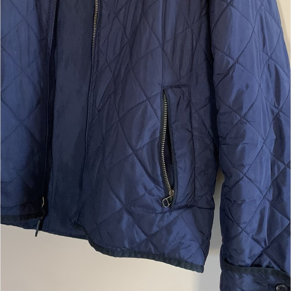 Ralph Lauren Sport Quilted Jacket Diamond Puffer Coat Women's SZ-L Navy Full Zip - Picture 11 of 16